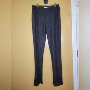 Boston Proper Black Lace Side Zip Pants sz 8